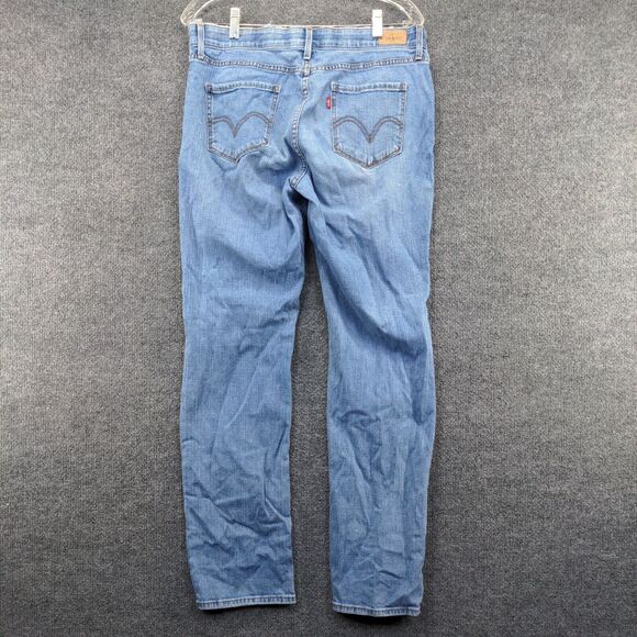 Levis Womens 535 Jeans Blue 12M Distressed Perfect Waist Straight Denim Original - Picture 5 of 11